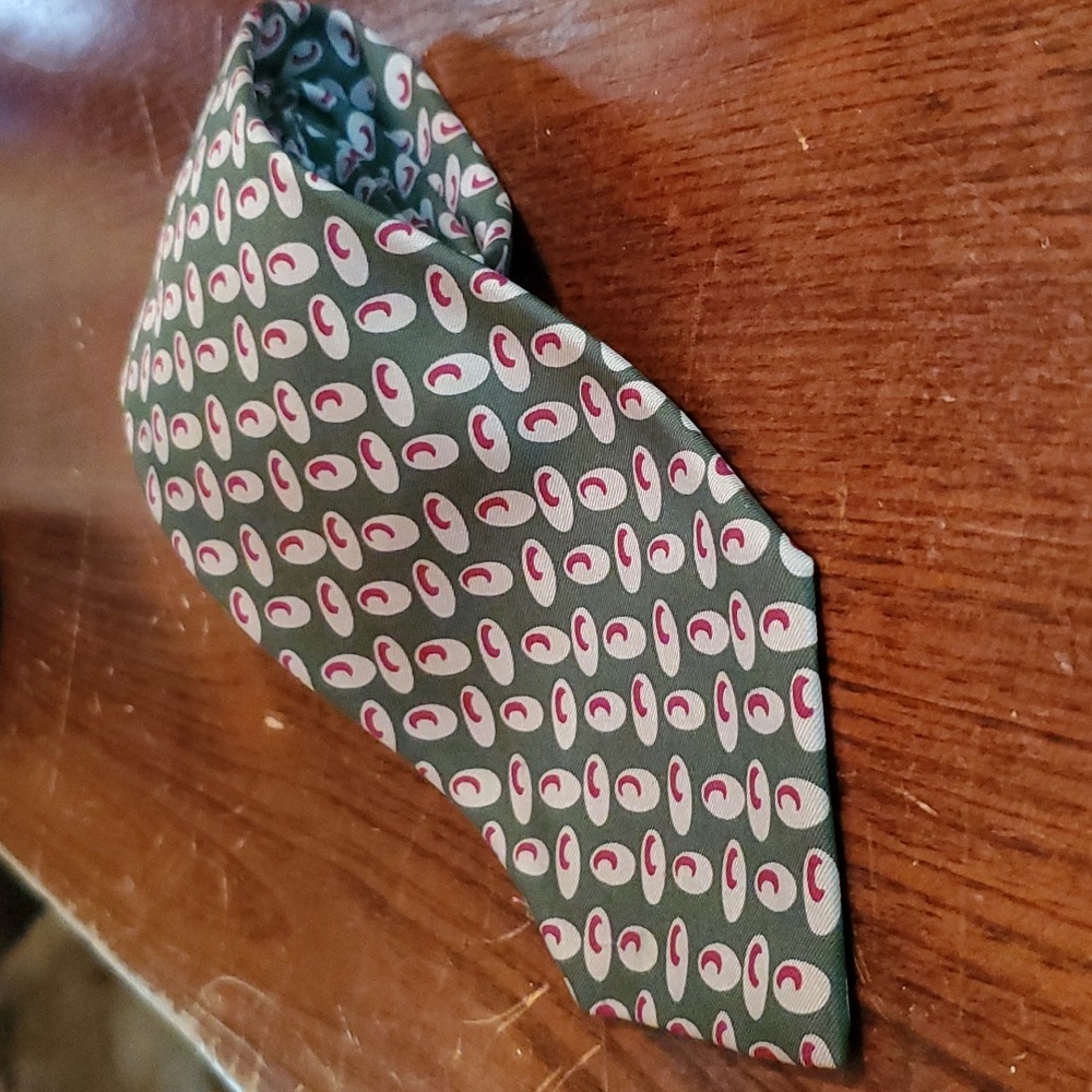 Vintage Silk Martini Olive Polo by Ralph Lauren Neck Tie MCM Abstract